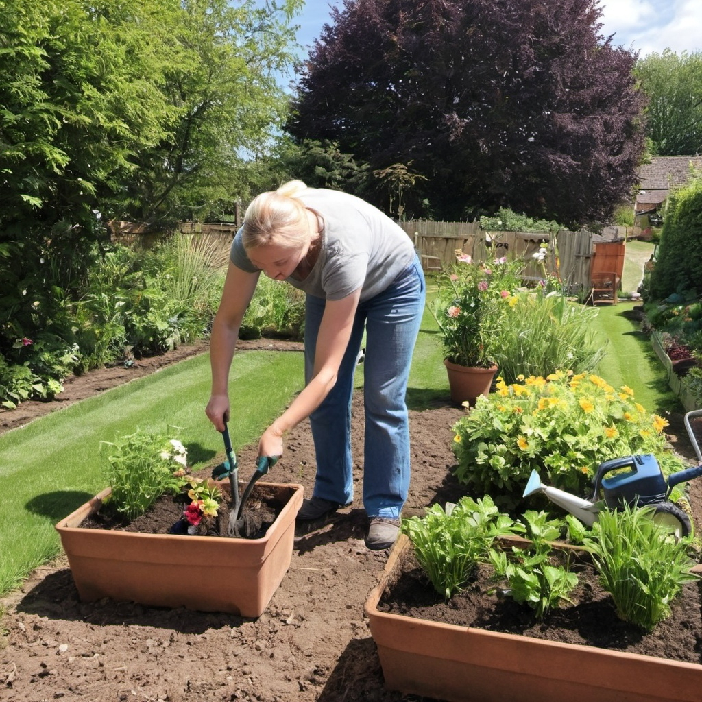 Doing gardening on a summer's day