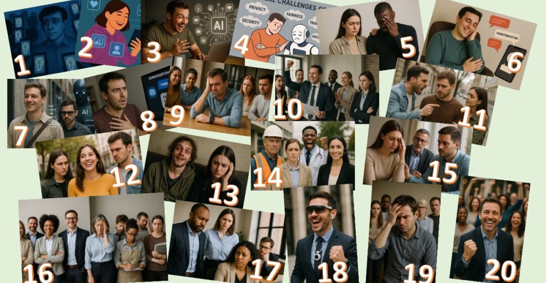 Different versions of AI generated people