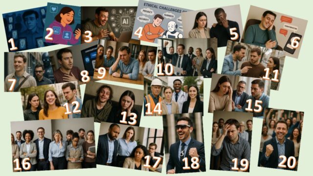 Different versions of AI generated people