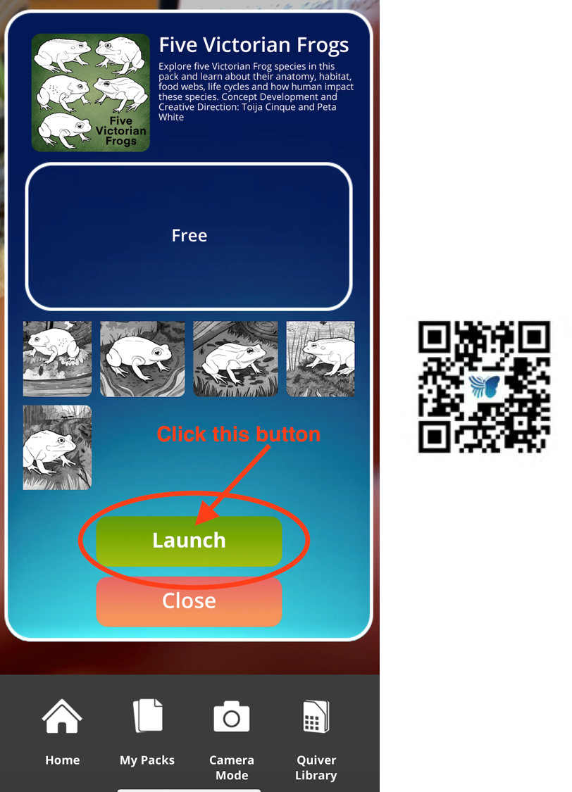 QR code and instructions for playing the game