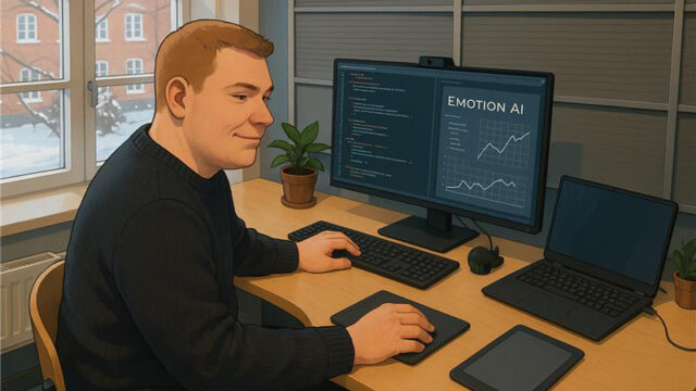 Joni-Roy at the iMotions computer in VME laboratory