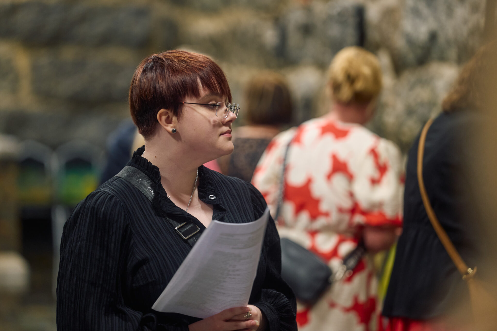 Krista Penttilä assisting at the opening